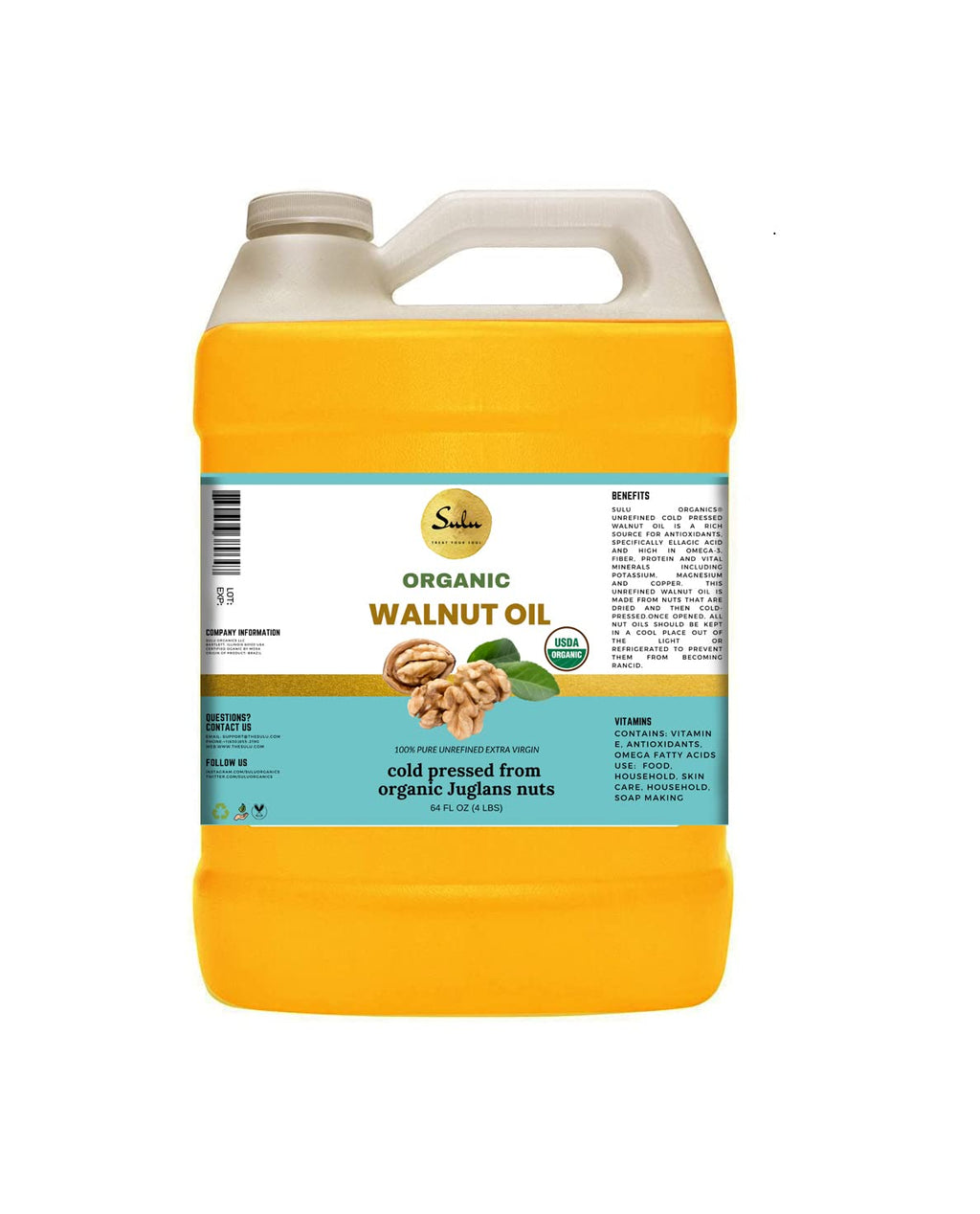 Walnut Oil Organic - Juglans Regia Seed Kernel Oil