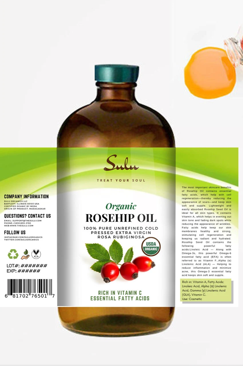 USDA Organic Rosehip Oil – SULU ORGANICS®
