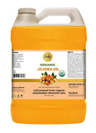 1 Gallon 100% Pure USDA Organic Unrefined Cold Pressed Uncut Deep Golden Jojoba oil