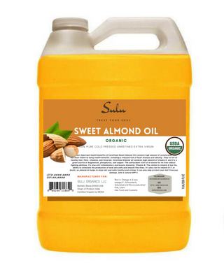 1 Gallon 100% Pure Organic Fresh Unrefined Extra Virgin Sweet Almond oil