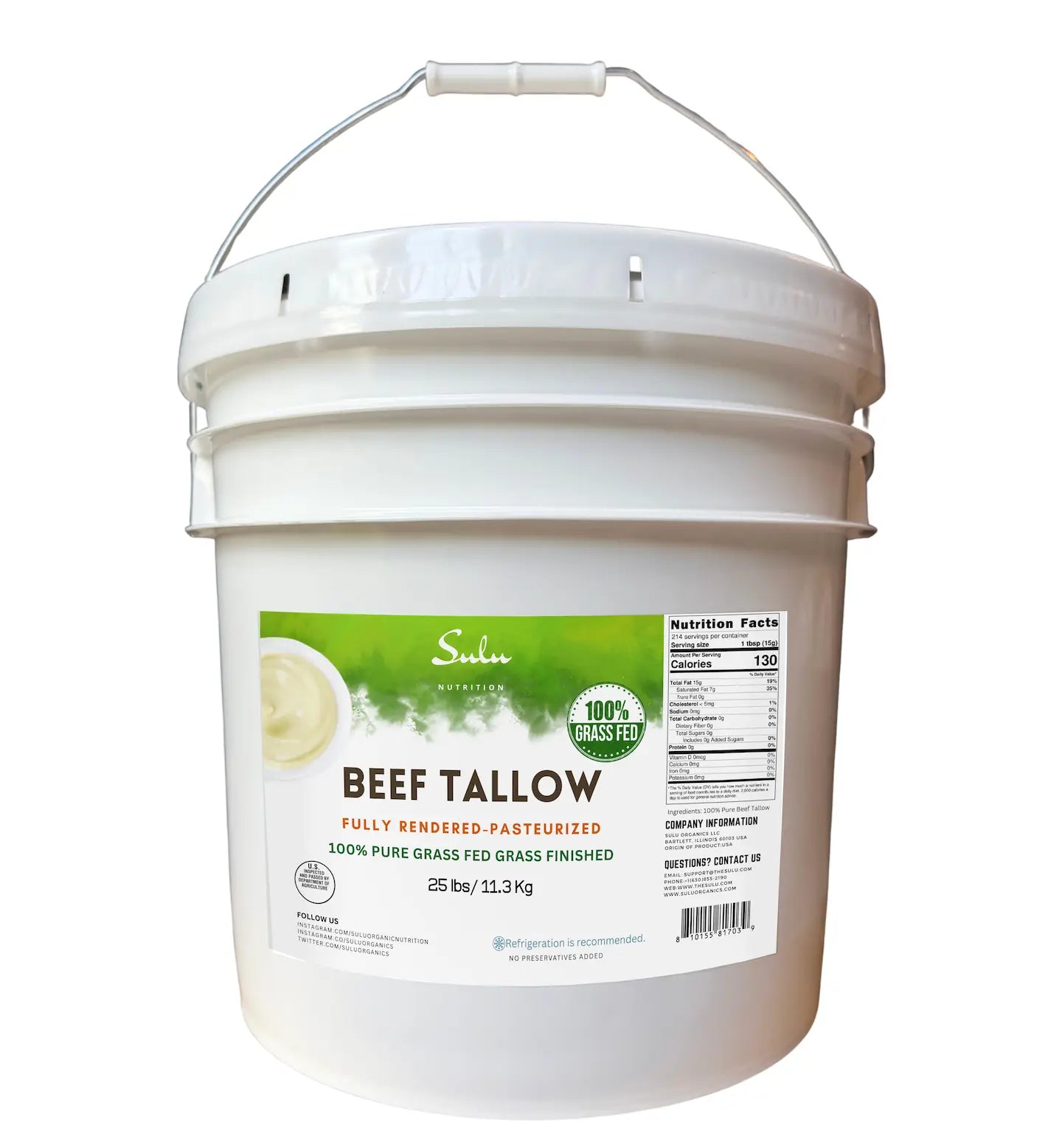Grass Fed Grass Finished Fully Rendered Beef Tallow – SULU ORGANICS®